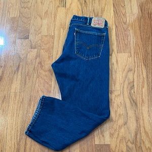 Levi’s 505 Tag size 38 x 29 Blue Dark wash Jeans RegularFit Mid Rise Women’s